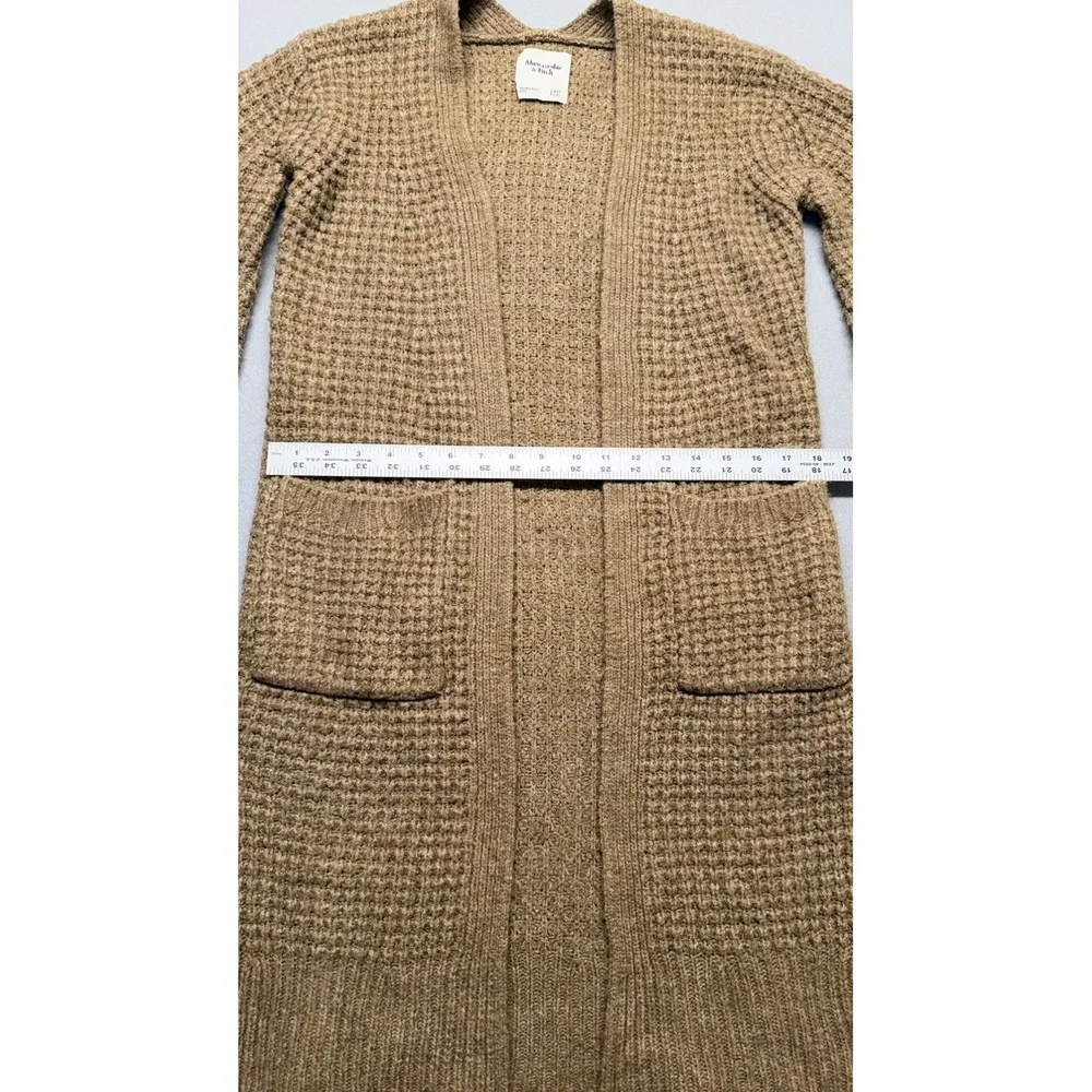 Abercrombie Women‎ Maxi Length Cardigan Side Slits Balloon Sleeve Brown Size XXS